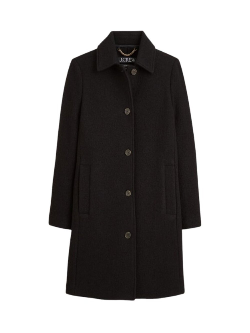 NWT JCREW Car Pea Coat Jacket Womens 6 Black Italian Boiled Wool CM730 ALine NEW